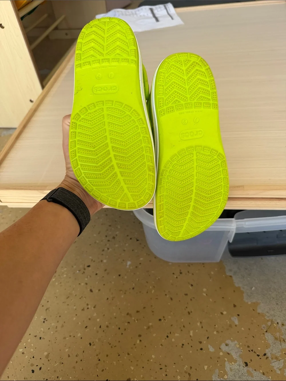 CROCS Kids Neon Lime Green Classic Clogs